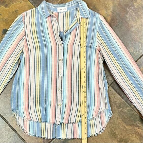 Bella Dahl Multicolored Striped Long Sleeve Button Down Shirt Large - Picture 4 of 11